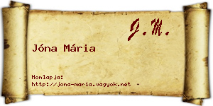 Jóna Mária névjegykártya